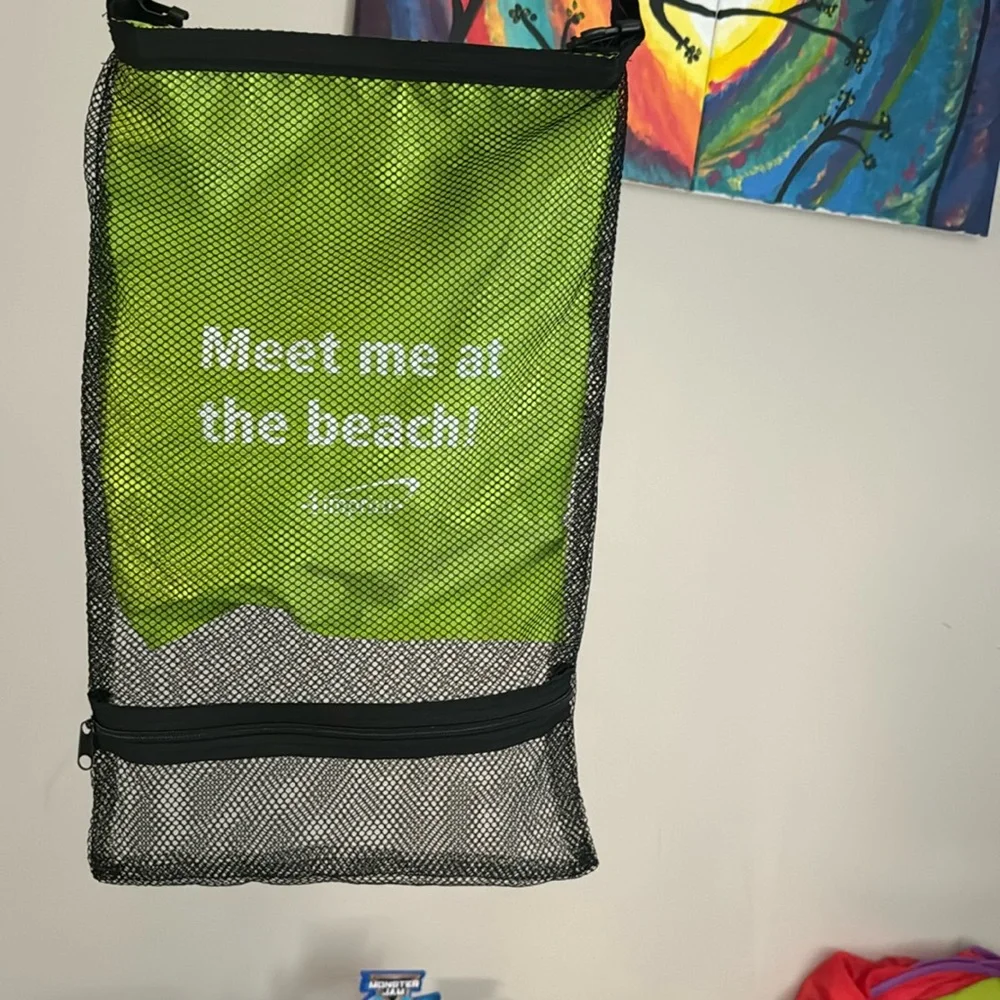 Green Mesh Beach Tote Bag